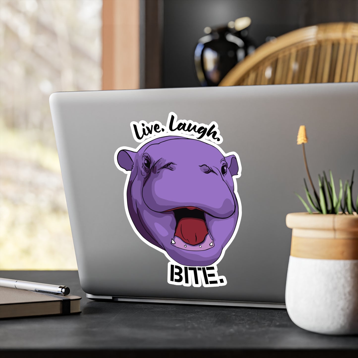 Live. Laugh. Bite!  Moo Deng Stickers